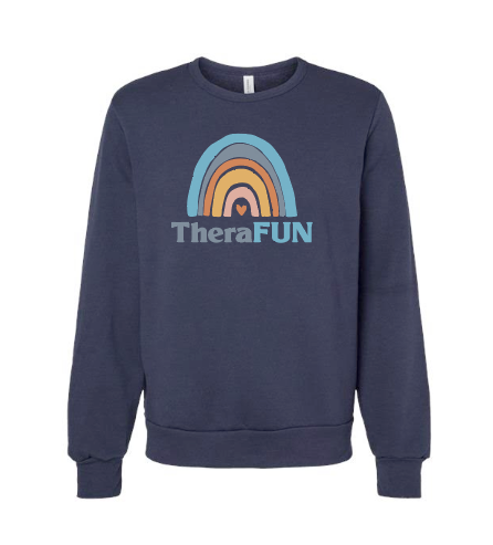 TheraFun "Logo" Design Soft Sponge Fleece Unisex Sweatshirt (navy)(reg)