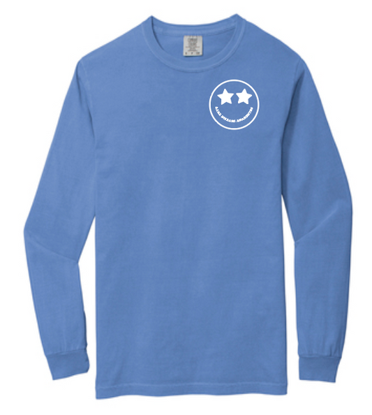 Joy for Georgia "Advocacy" Design Long Sleeve T-shirt (flo blue)