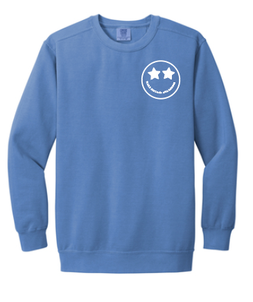 Joy for Georgia "Advocacy" Design Crewneck Garment Washed Sweatshirt (flo blue)