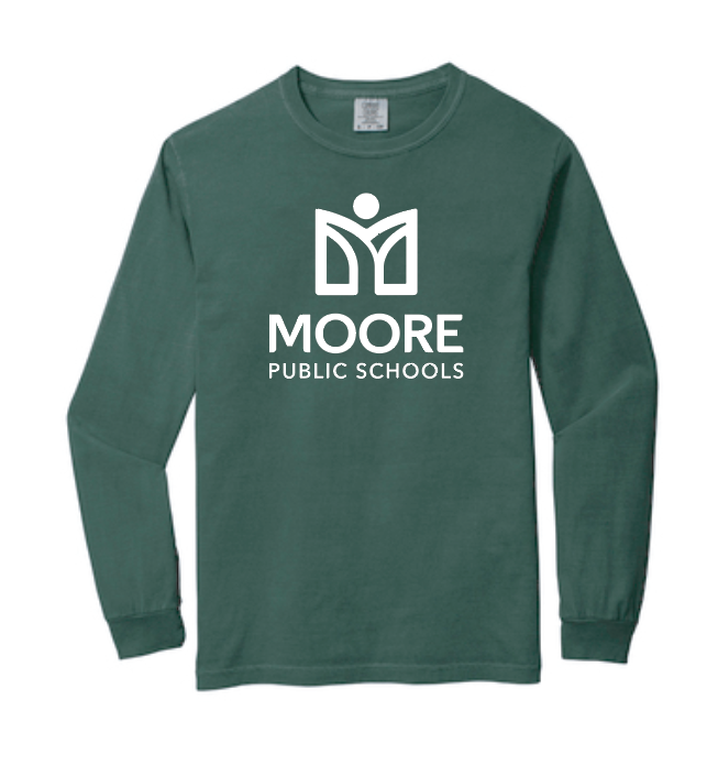 Moore Public Schools "Logo" Comfort Colors: MPS Secondary Palette L/S T-shirt (blue spruce)