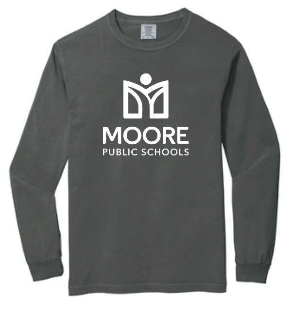 Moore Public Schools "Logo" Comfort Colors: MPS Secondary Palette L/S T-shirt (pepper)