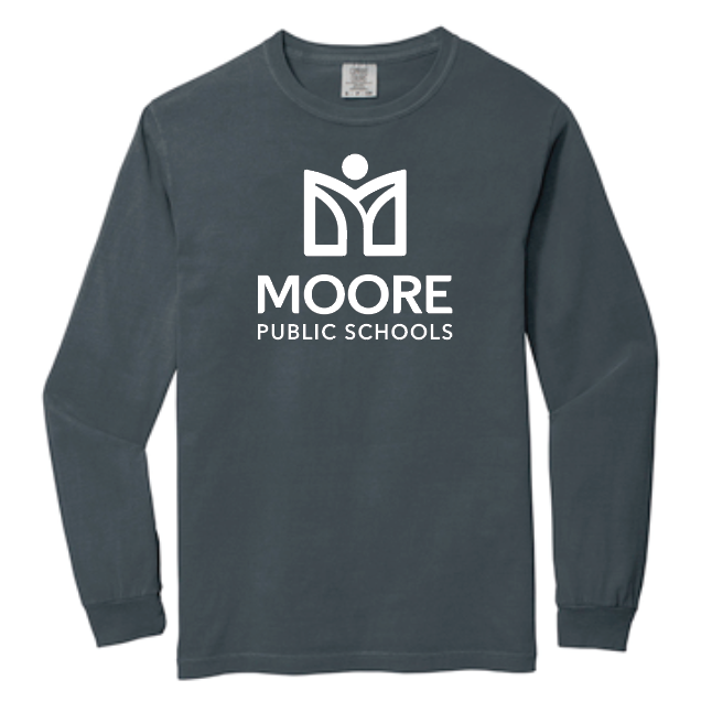 Moore Public Schools "Logo" Comfort Colors: MPS Secondary Palette L/S T-shirt (denim)
