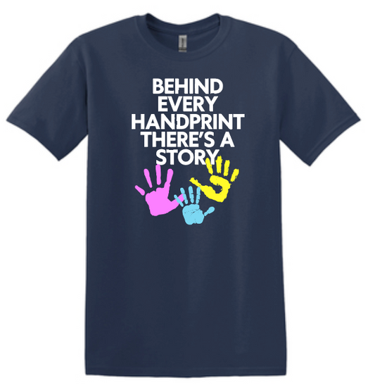 Abbott House "Handprint" Design Short Sleeve T-shirt (navy)