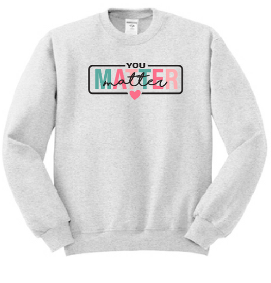 Abbott House "You Matter" Design Crewneck Sweatshirt (ash)