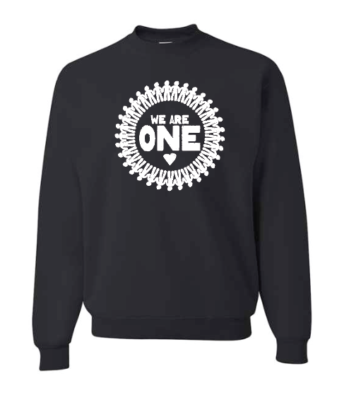 COCMHC "We are One" Circle Design Crewneck Sweatshirt (black)