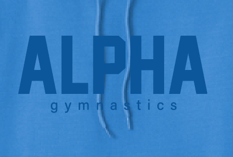 Alpha Gymnastics "Tonal Puff" Design Basic Hooded Sweatshirt (royal)