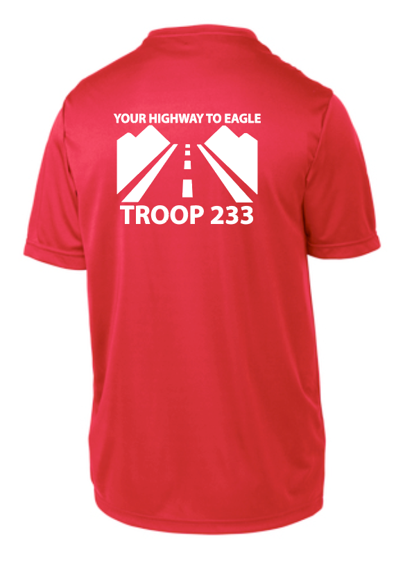 Troop 233 "Highway to Eagle" Design S/S Moisture Wicking T-shirt