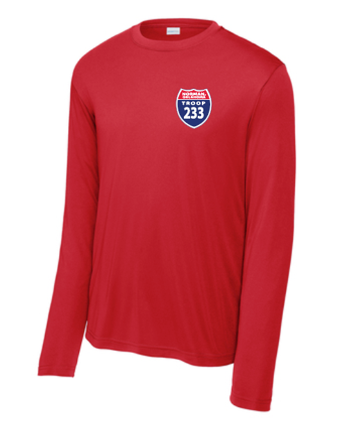 Troop 233 "Highway to Eagle" Design L/S Moisture Wicking T-shirt
