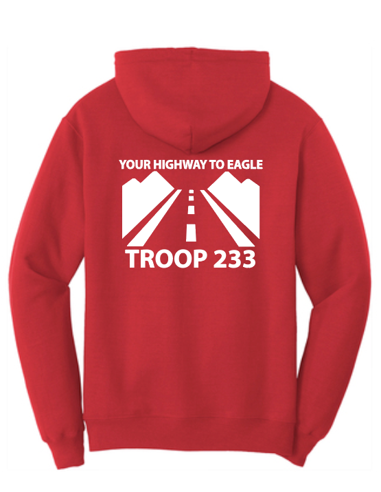 Troop 233 "Highway to Eagle" Design Hooded Sweatshirt