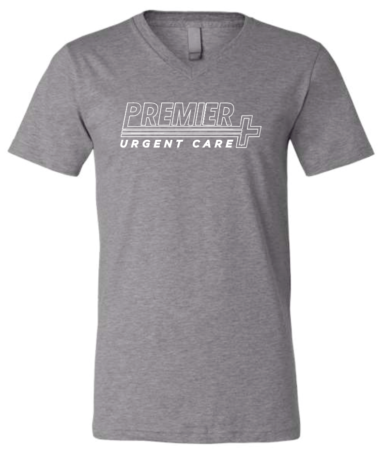 Premier Plus "Subtle Logo" S/S V-neck T-shirt (deep heather)