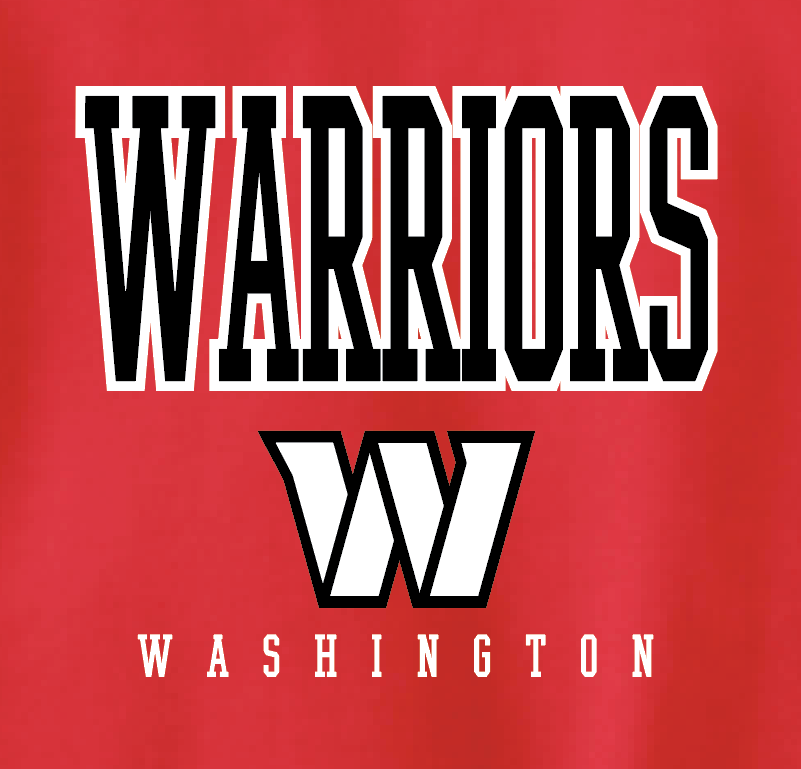 Washington High "Warriors W" Design Hooded Sweatshirt (red)