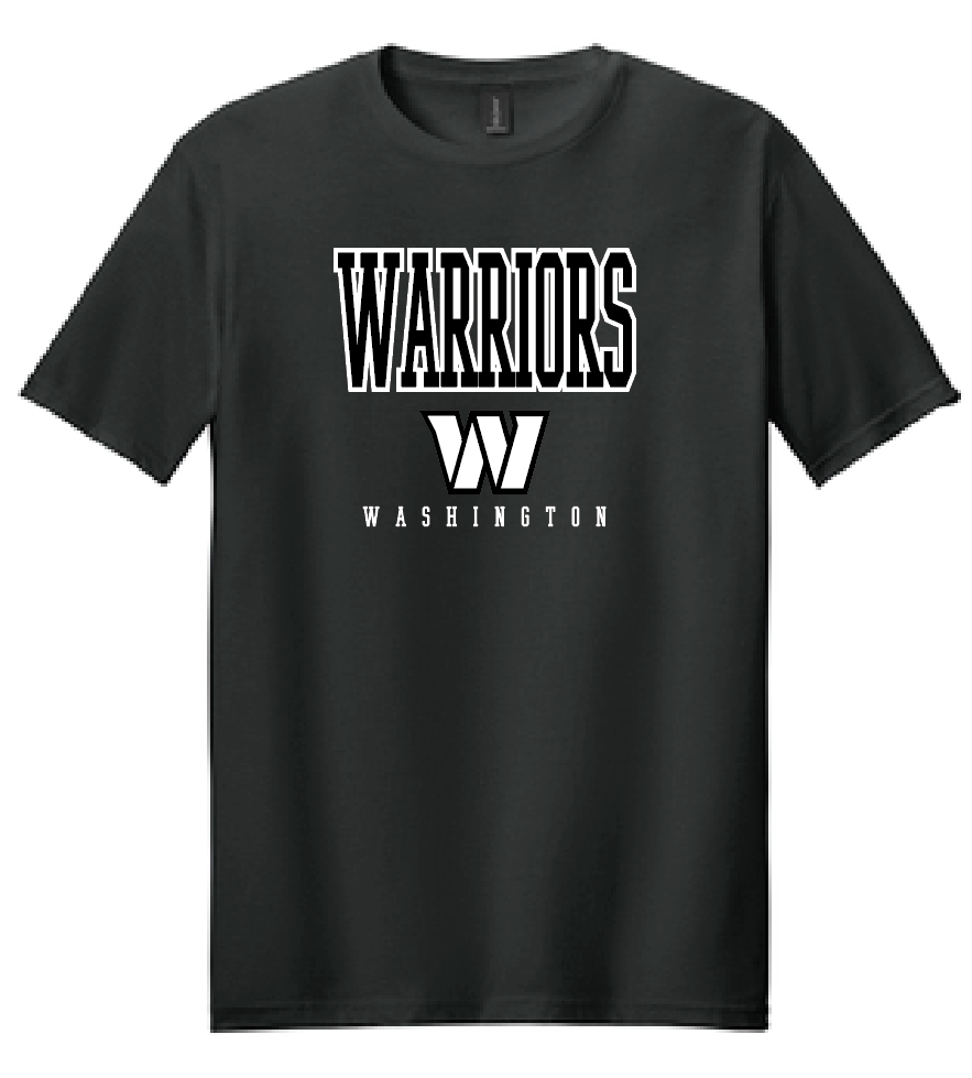 Washington High "Warriors W" Design S/S T-shirt (black)