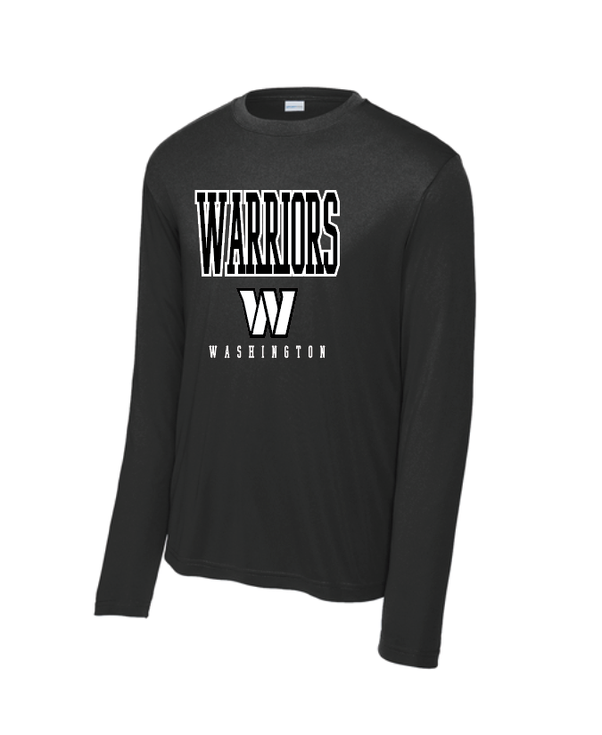 Washington High "Warriors W" Design L/S Dri-Fit T-shirt (black)
