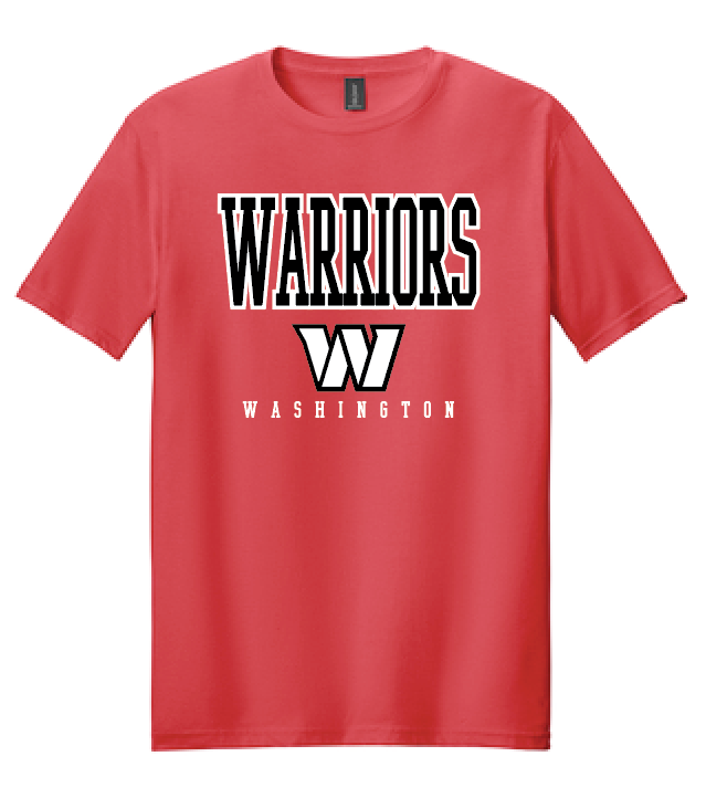 Washington High "Warriors W" Design S/S T-shirt (red)