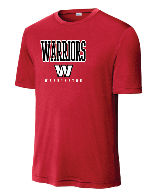 Washington High "Warrors W" Design S/S Dri-Fit T-shirt (red)