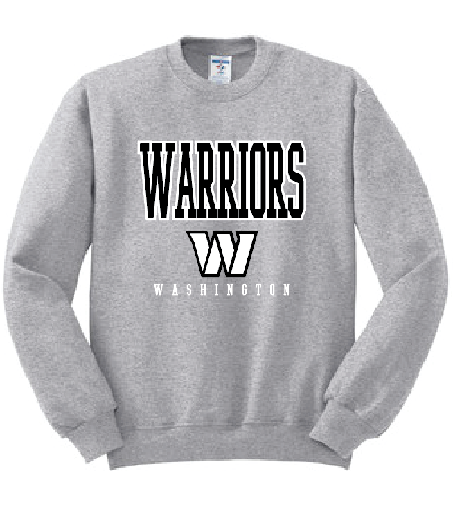 Washington High "Warriors W" Design Crewneck Sweatshirt (heather)