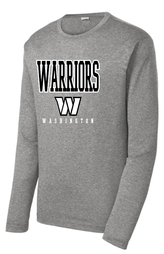 Washington High "Warriors W" Design L/S Dri-Fit T-shirt (heather)