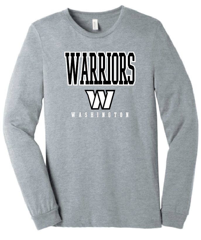 Washington High "Warriors W" Design L/S T-shirt (heather)