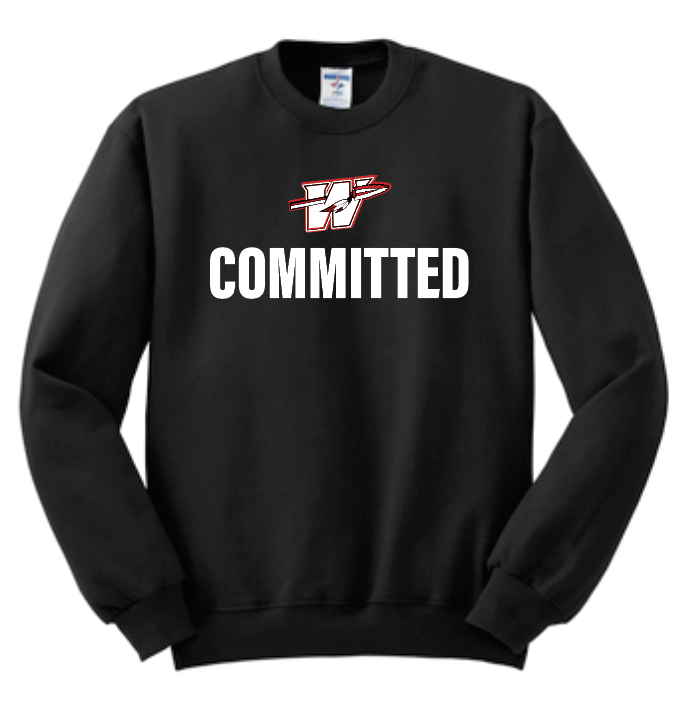 Washington High "Committed" Design Crewneck Sweatshirt (black)