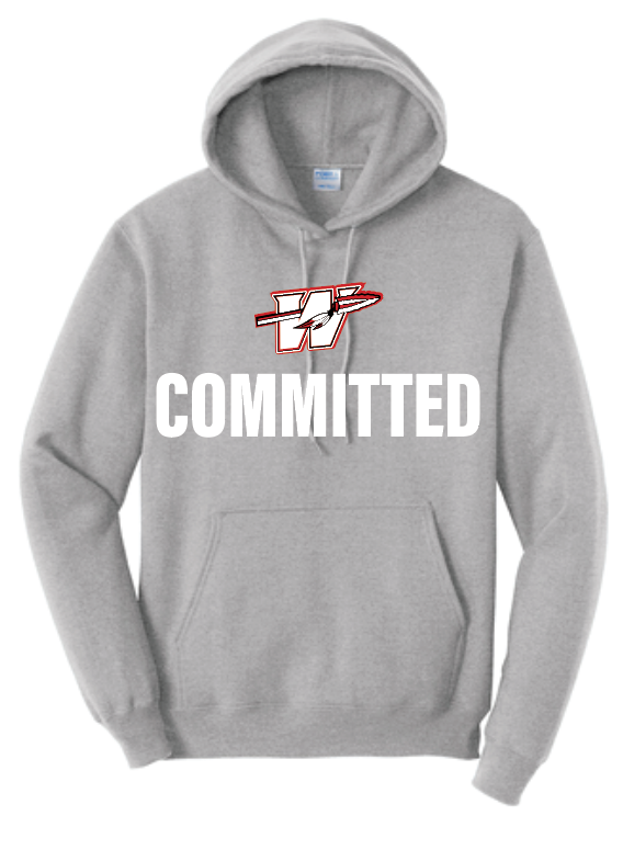 Washington High "Committed" Design Hooded Sweatshirt (heather)