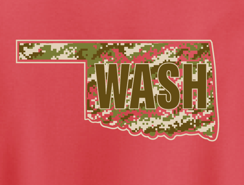 Washington High "Camo" Design Hooded Sweatshirt (red)