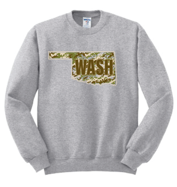 Washington High "Camo" Design Crewneck Sweatshirt (heather)