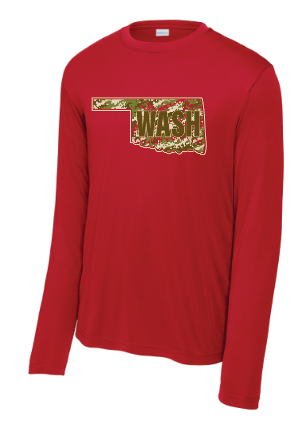 Washington High "Camo" Design L/S Dri-Fit T-shirt (red)