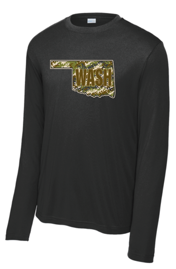 Washington High "Camo" Design L/S Dri-Fit T-shirt (black)