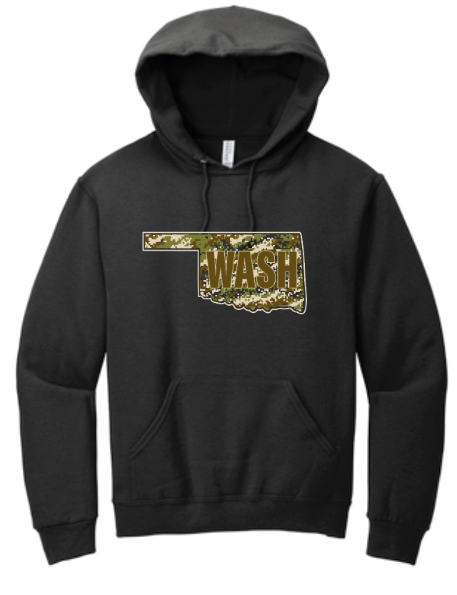 Washington High "Camo" Design Hooded Sweatshirt (black)