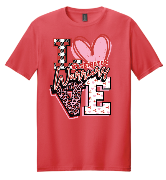 Washington High "Love" Design S/S T-shirt (red)