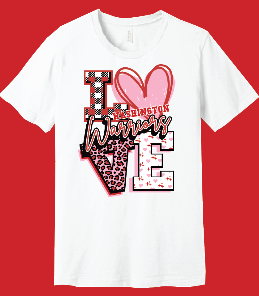 Washington High "Love" Design S/S T-shirt (white)