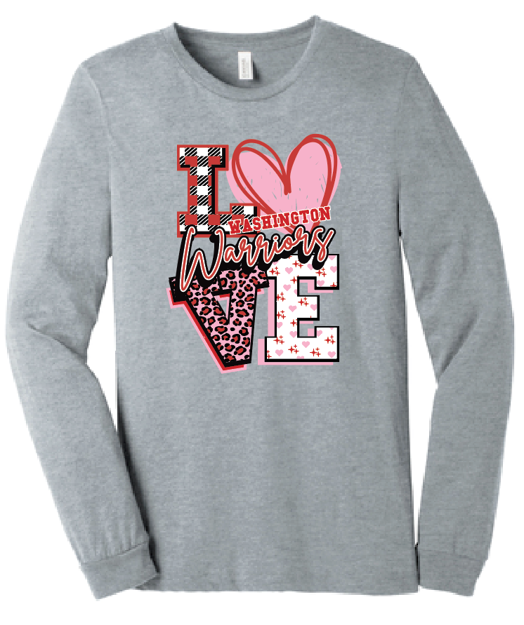 Washington High "Love" Design L/S T-shirt (heather)