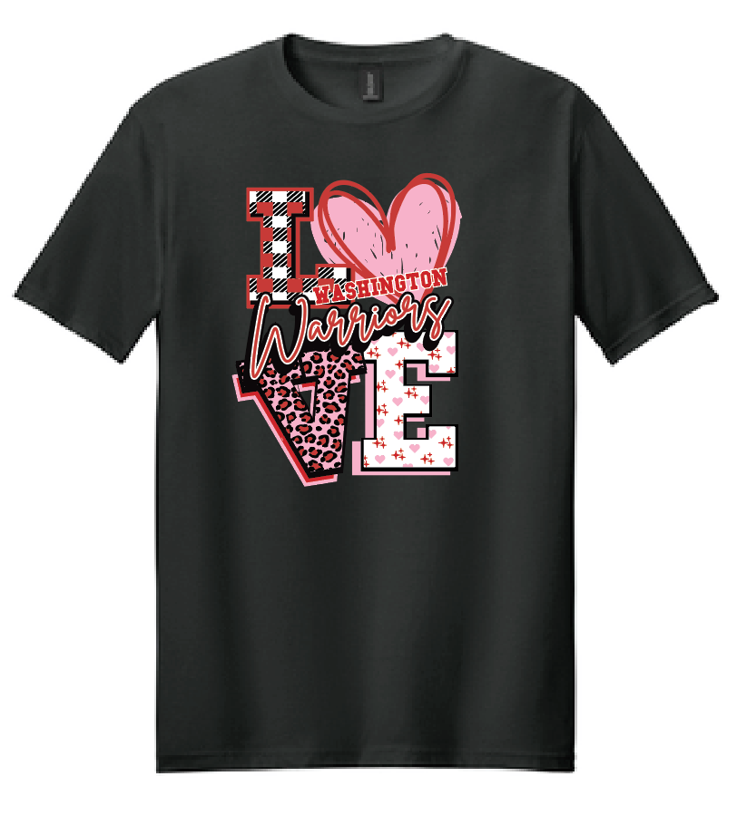 Washington High "Love" Design S/S T-shirt (black)