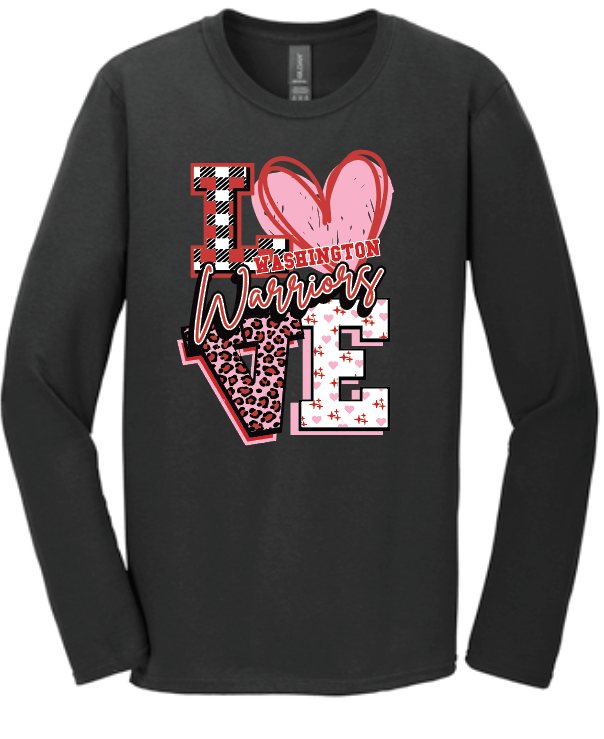 Washington High "Love" Design L/S T-shirt (black)