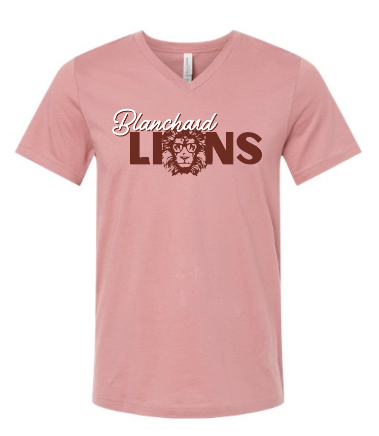Blanchard Education Foundation BellaCanvas S/S V-neck T-Shirt (mauve)