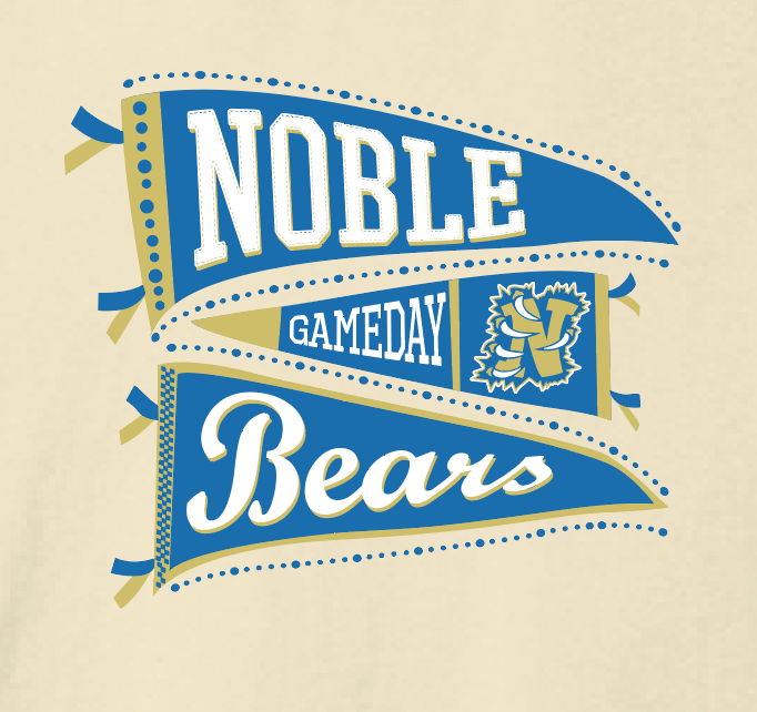 Noble Cheer "Pennants" Design Hooded Sweatshirt