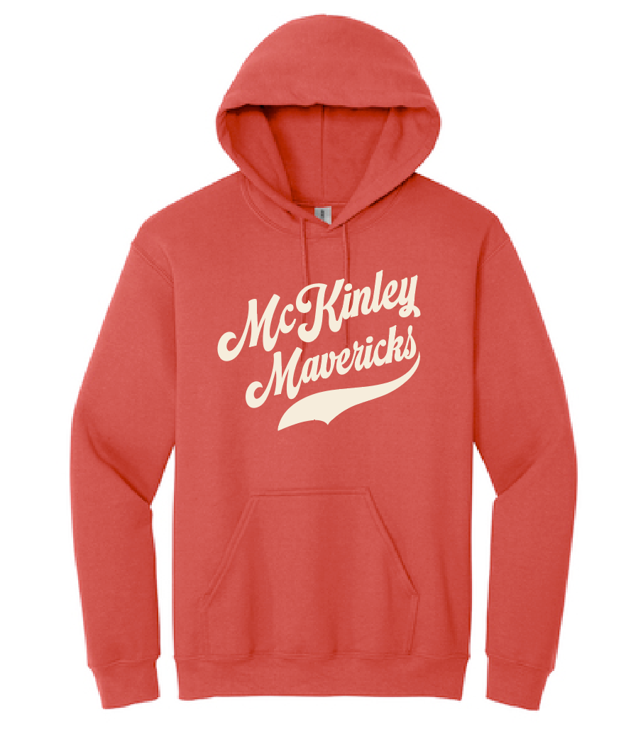 McKinley "Simple Script" Design Jerzees Hooded Sweatshirt (red)