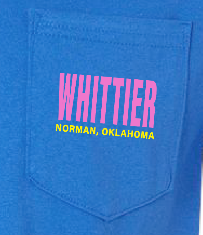 Whittier "Neon Block" Design Gildan Pocket T-shirt