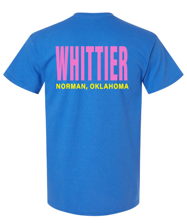 Whittier "Neon Block" Design Gildan Pocket T-shirt