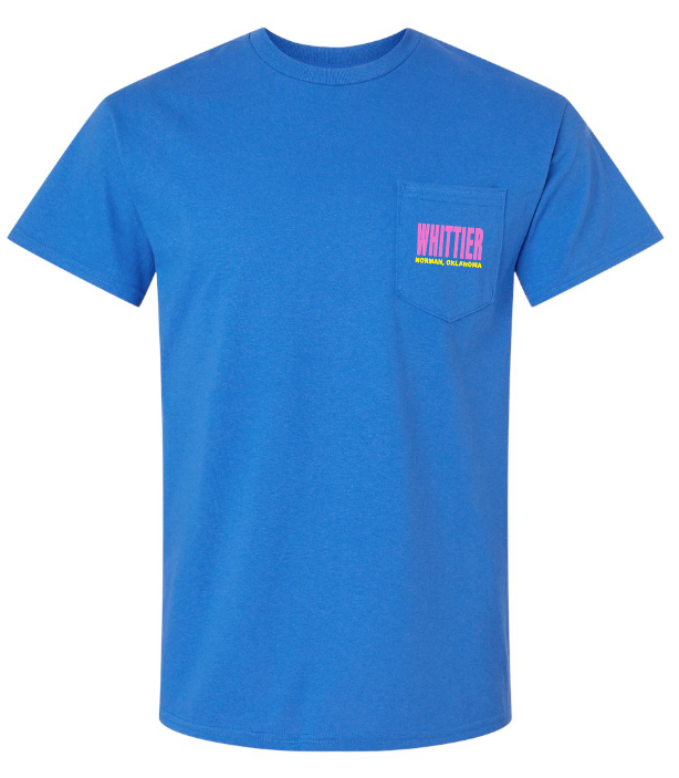 Whittier "Neon Block" Design Gildan Pocket T-shirt