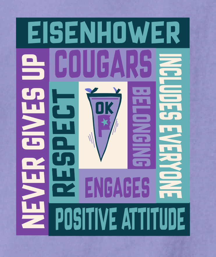 Eisenhower "Blocks" Design Gildan S/S T-shirt (violet)(f/b)