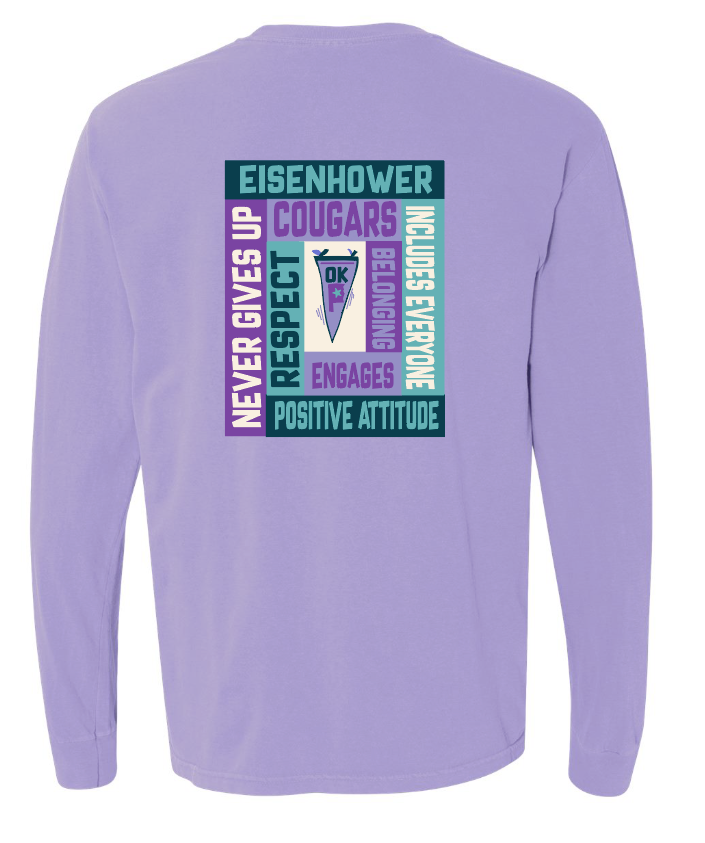 Eisenhower "Blocks" Design Comfort Colors L/S T-shirt (violet)(f/b)