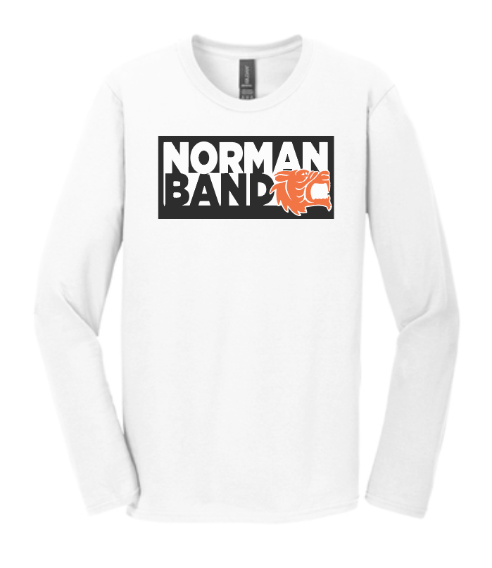 NHS Band "Block Logo" Design Softstyle L/S T-shirt (white)