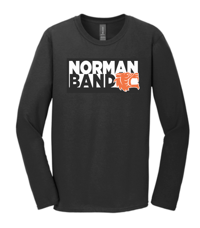 NHS Band "Block Logo" Design Softstyle L/S T-shirt (black)