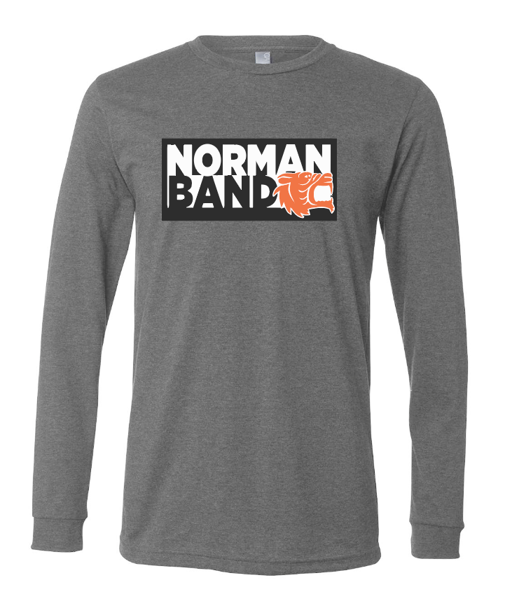 NHS Band "Block Logo" Design Tultex L/S T-shirt (dark heather)
