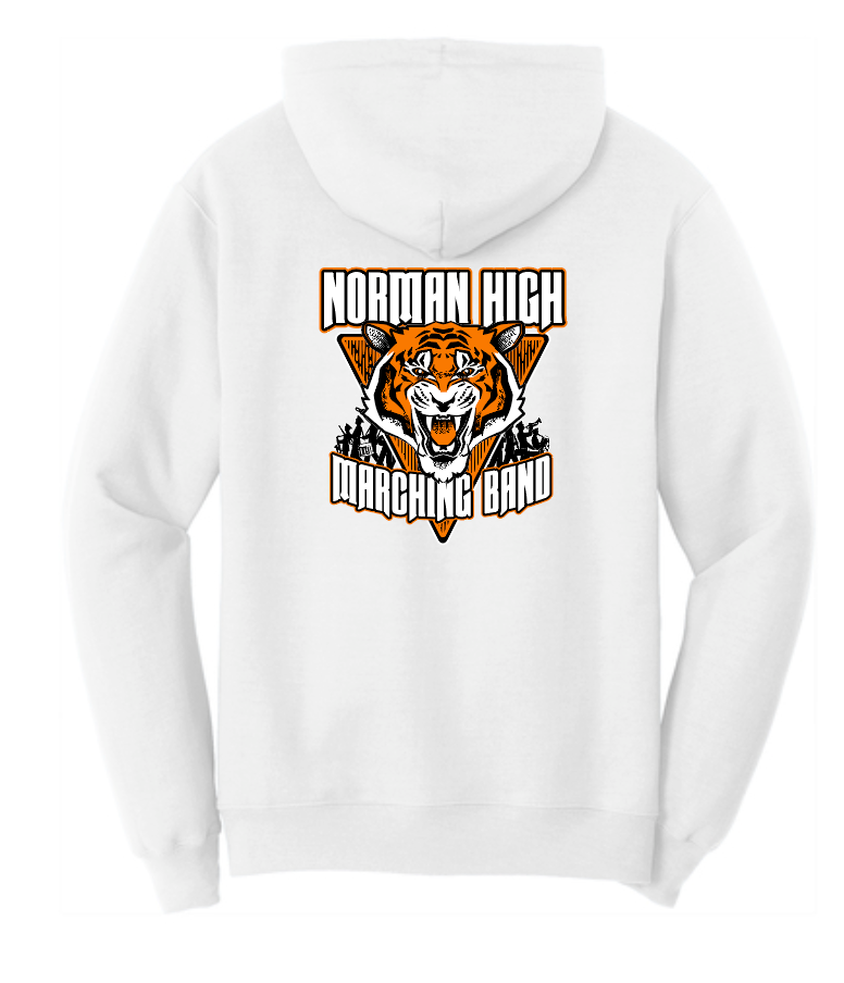 NHS Band "Marching Band" Design Jerzees Hooded Sweatshirt (white)