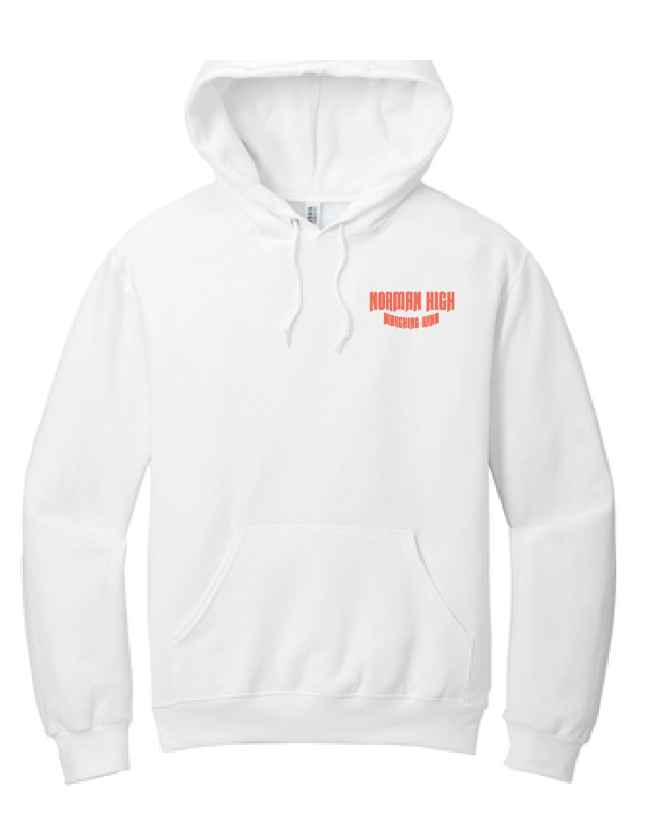 NHS Band "Marching Band" Design Jerzees Hooded Sweatshirt (white)