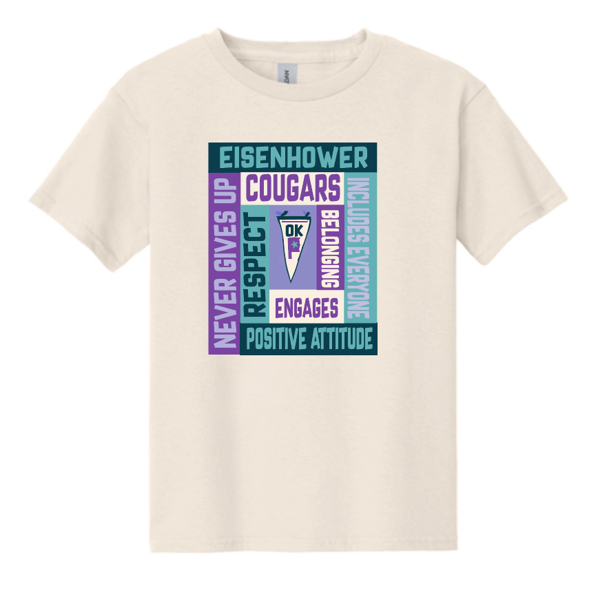 Eisenhower "Blocks" Design Gildan S/S T-shirt (natural)(f)