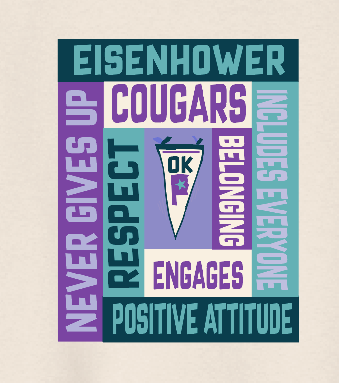 Eisenhower "Blocks" Design Comfort Colors L/S T-shirt (ivory)(f)