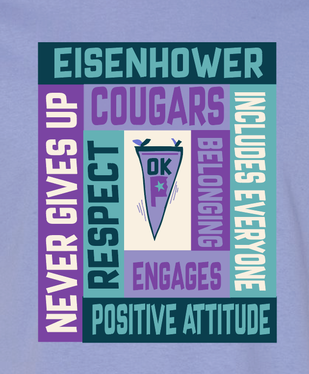 Eisenhower "Blocks" Design Gildan S/S T-shirt (violet)(f)